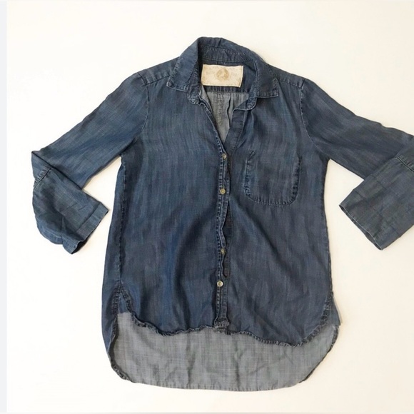 Bella Dahl Denim Shirttail Chambray Button Down Shirt Size S - Picture 1 of 15